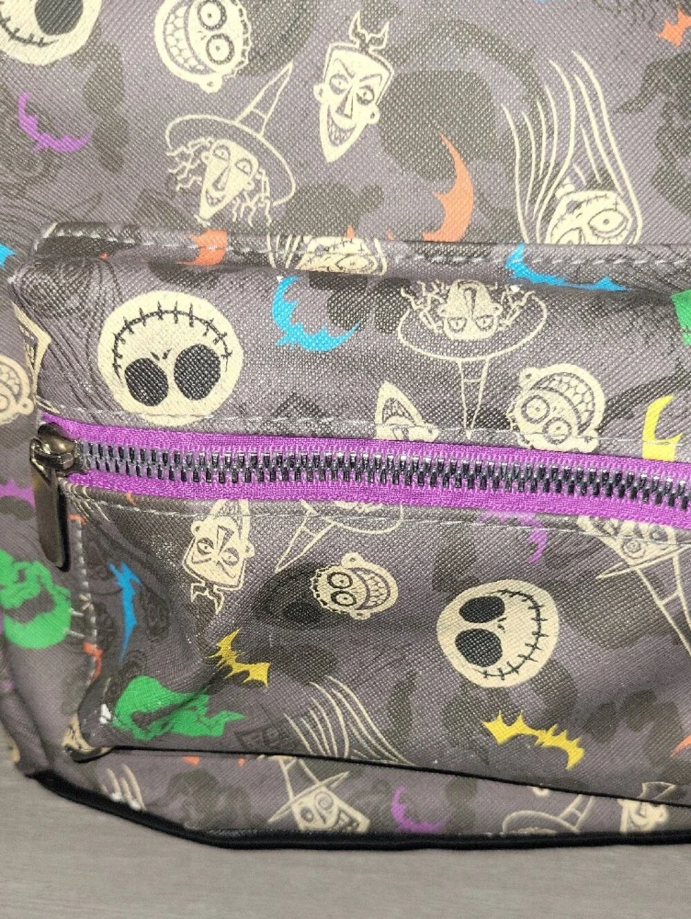 Disney The Nightmare Before Christmas Mini Backpack - Gray with Purple Accents